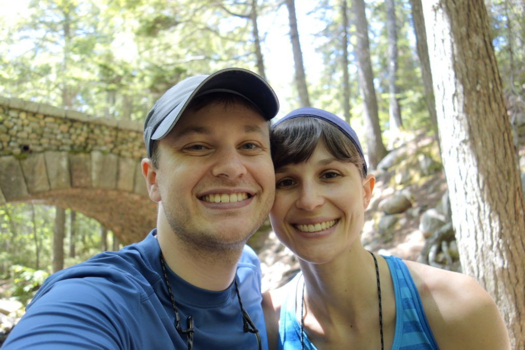 Acadia: Honeymoon selfie at Cobblestone Bridge