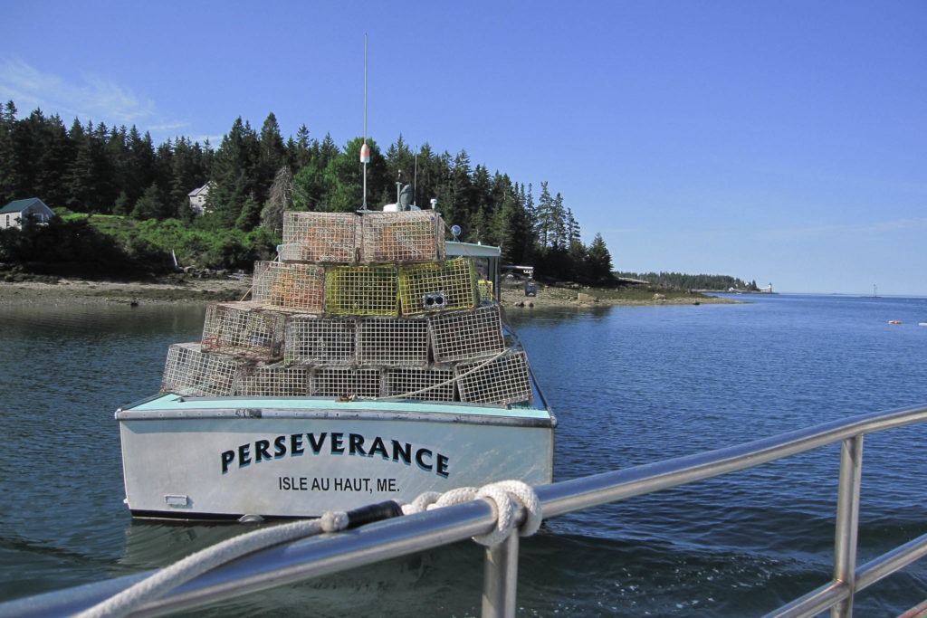 Acadia: Lobster boat off of Isle Au Haut