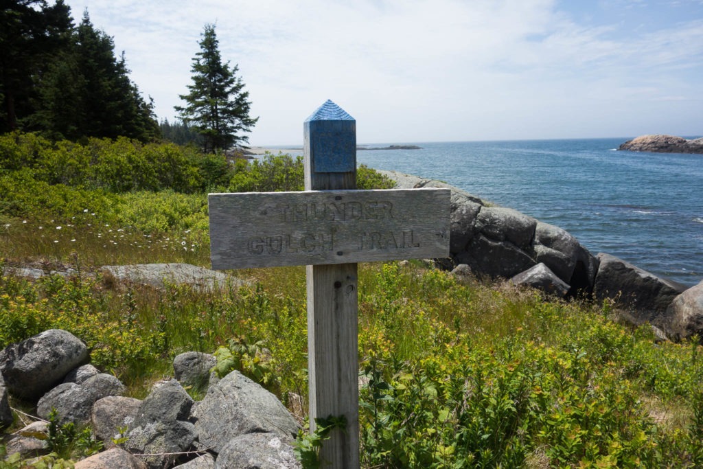 Acadia: Second Thunder Gulch Trailhead Sign