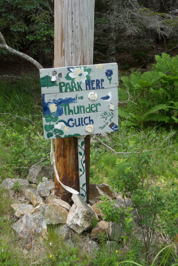 Acadia: Thunder Gulch Parking Sign