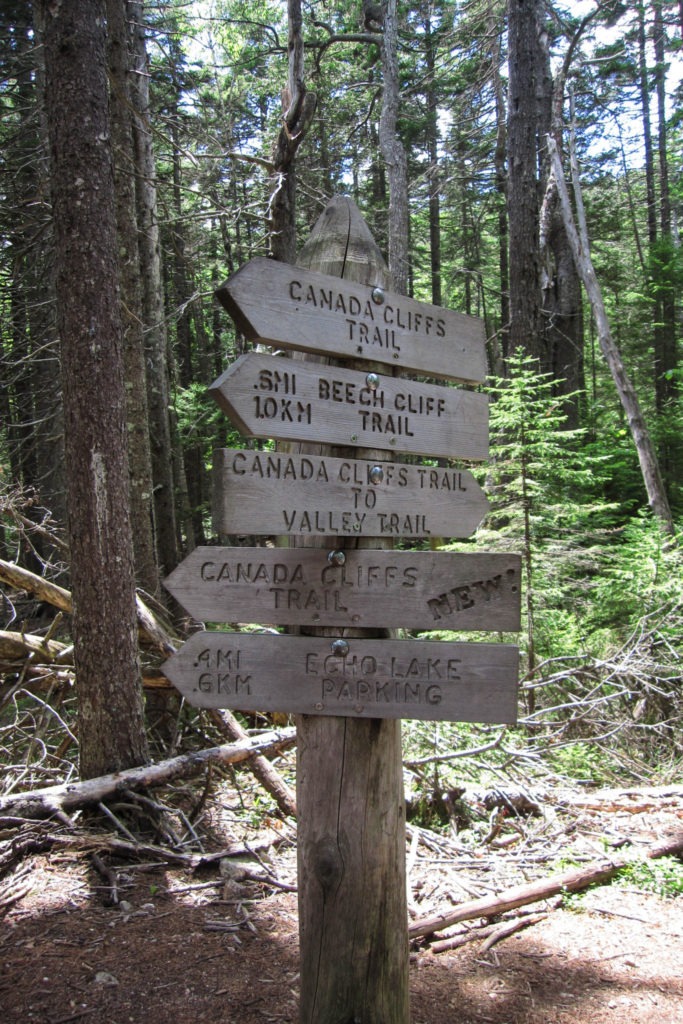 Acadia: Canada Cliffs Trailhead Sign