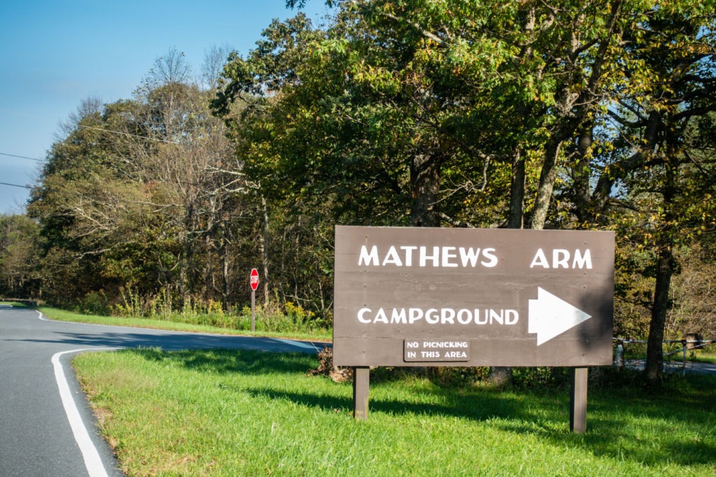 Shenandoah: Mathews Arm Campground-sign2
