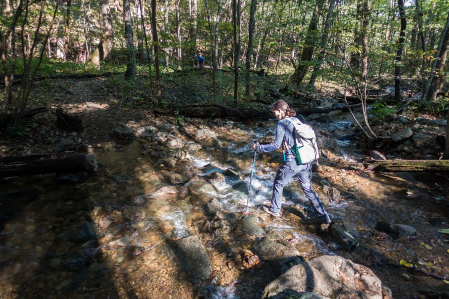Shenandoah: Crossing Intermittent Stream on Rose River Loop Trail