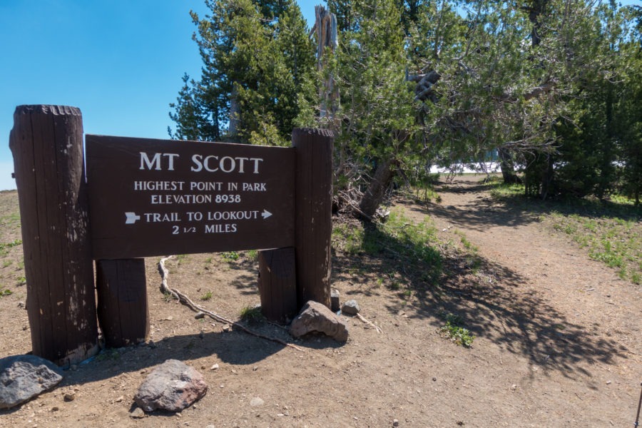 Crater Lake: Mount Scott Trail Sign