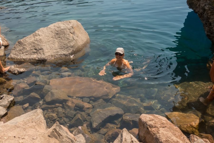 Crater Lake: Kristin Swimming in the Lake