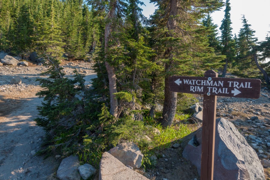 Crater Lake: Intersection With Rim Trail and Watchman Peak Trail