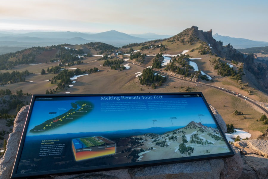 Crater Lake: Informational Signs at Top of Watchman Peak