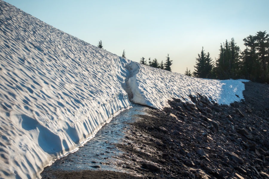 Crater Lake: Snow on Watchman Peak Trail