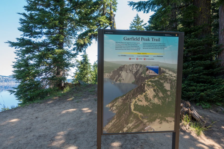 Crater Lake: Garfield Peak Trail Sign