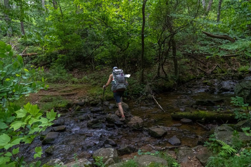 Shenandoah: Crossing Hazel River on Hazel Mountain Trail