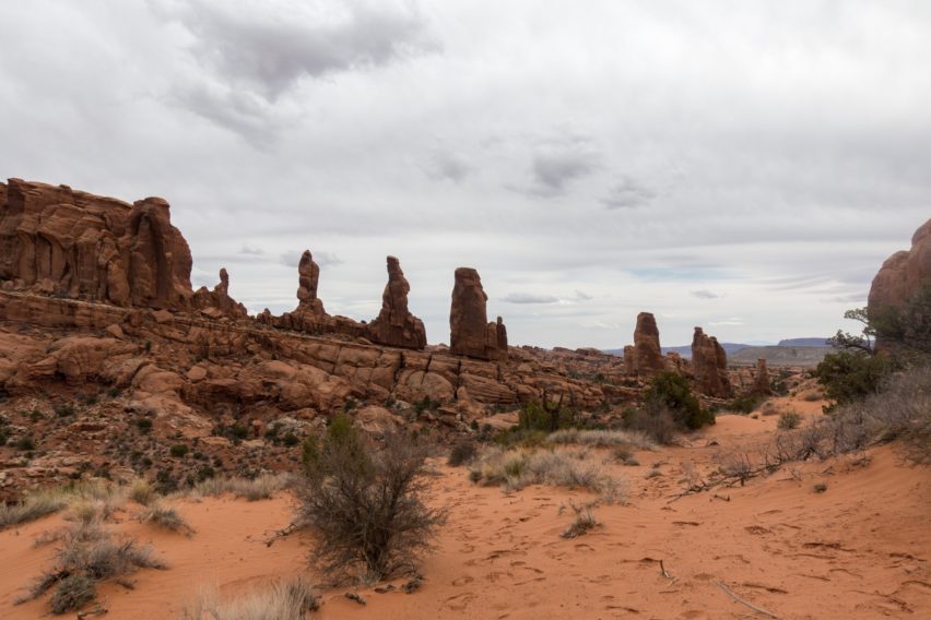 Arches: Marching Men Rock Formation along Tower Arch Trail