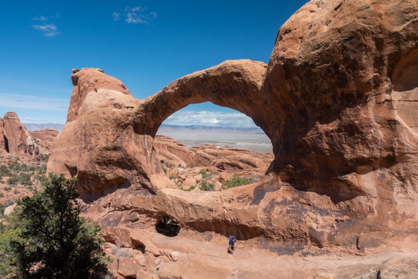 Arches: Back View of Double O Arch in Devils Garden