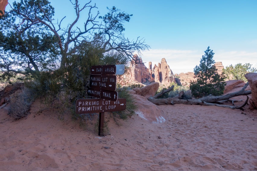 Arches: Primitive Trail Intersection Near Double O Arch