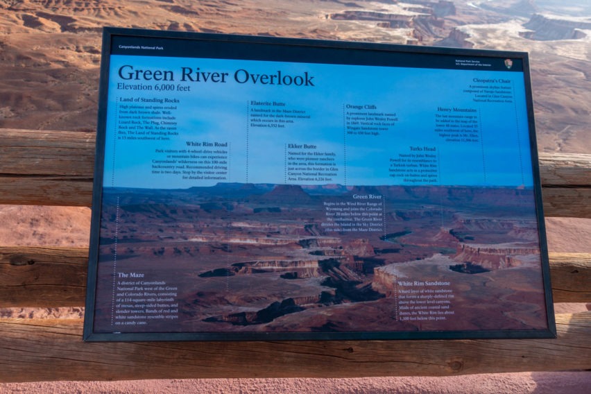 Canyonlands: Green River Overlook Sign