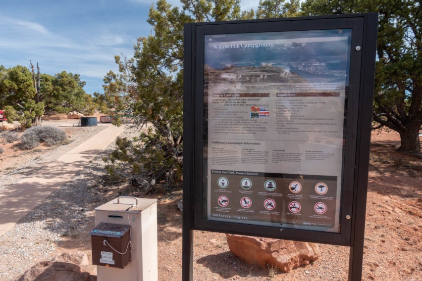 Canyonlands: Willow Flat Campground Sign